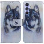 For Samsung Galaxy S23 FE 5G Coloured Drawing Flip Leather Phone Case(White Wolf)