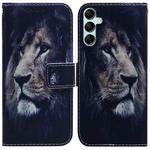 For Samsung Galaxy A15 Coloured Drawing Flip Leather Phone Case(Lion)