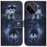 For Realme 11 4G Global Coloured Drawing Flip Leather Phone Case(Wolf and Dog)