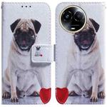 For Realme 11 5G Global Coloured Drawing Flip Leather Phone Case(Pug)