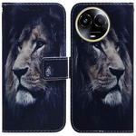For Realme 11 5G Global Coloured Drawing Flip Leather Phone Case(Lion)