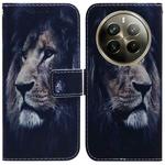 For Realme 12 Pro+ Global Coloured Drawing Flip Leather Phone Case(Lion)