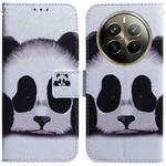 For Realme 12 Pro+ Global Coloured Drawing Flip Leather Phone Case(Panda)