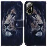 For Realme C67 4G Global Coloured Drawing Flip Leather Phone Case(Lion)