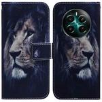 For Realme 12+ Coloured Drawing Flip Leather Phone Case(Lion)