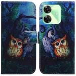 For Realme C61 / C63 / Note 60 Coloured Drawing Flip Leather Phone Case(Oil Painting Owl)