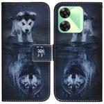 For Realme C61 / C63 / Note 60 Coloured Drawing Flip Leather Phone Case(Wolf and Dog)