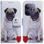 For Realme GT 6 / GT 6T / GT Neo6 Coloured Drawing Flip Leather Phone Case(Pug)