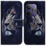 For Realme GT 6 / GT 6T / GT Neo6 Coloured Drawing Flip Leather Phone Case(Lion)