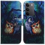 For Realme C75 Coloured Drawing Flip Leather Phone Case(Oil Painting Owl)