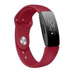 For Fitbit Inspire HR Solid Color Silicone Watch Band A Type Size: Small Size(Red Wine)