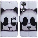 For OPPO A58 4G Coloured Drawing Flip Leather Phone Case(Panda)