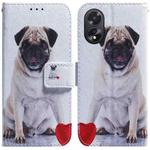 For OPPO A38 4G / A18 Coloured Drawing Flip Leather Phone Case(Pug)