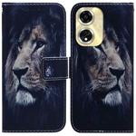 For OPPO A59 5G / A2M Coloured Drawing Flip Leather Phone Case(Lion)