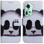 For OPPO Reno11 Global Coloured Drawing Flip Leather Phone Case(Panda)