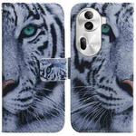 For OPPO Reno11 Pro Global Coloured Drawing Flip Leather Phone Case(Tiger)