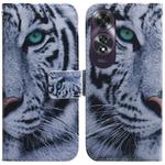 For OPPO A60 4G Coloured Drawing Flip Leather Phone Case(Tiger)