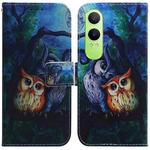 For OPPO K12x Coloured Drawing Flip Leather Phone Case(Oil Painting Owl)