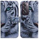 For OPPO Reno12 Pro 5G Global Coloured Drawing Flip Leather Phone Case(Tiger)