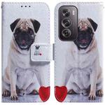 For OPPO Reno12 Pro 5G Global Coloured Drawing Flip Leather Phone Case(Pug)