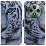 For OPPO Reno12 F 5G Coloured Drawing Flip Leather Phone Case(Tiger)