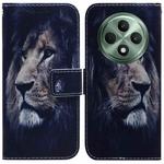 For OPPO Reno12 F 5G Coloured Drawing Flip Leather Phone Case(Lion)