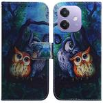 For OPPO A5x 5G / A3 4G / 5G / A3x 4G / 5G Coloured Drawing Flip Leather Phone Case(Oil Painting Owl)