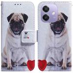 For OPPO A5x 5G / A3 4G / 5G / A3x 4G / 5G Coloured Drawing Flip Leather Phone Case(Pug)