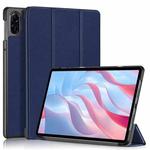 For Honor Pad X9 / X8 Pro 11.5 Custer Pure Color 3-Fold Holder Leather Tablet Case(Dark Blue)