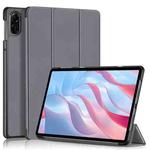 For Honor Pad X9 / X8 Pro 11.5 Custer Pure Color 3-Fold Holder Leather Tablet Case(Grey)