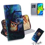 For Xiaomi Redmi Note 9 / 10X 4G Colored Drawing Horizontal Flip Leather Case with Holder & Card Slot & Wallet(Oil Painting Owl)