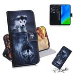 For Huawei P Smart 2020 Colored Drawing Horizontal Flip Leather Case with Holder & Card Slot & Wallet(Wolf and Dog)