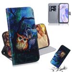 For Huawei P40 Lite 5G Colored Drawing Horizontal Flip Leather Case with Holder & Card Slot & Wallet(Oil Painting Owl)