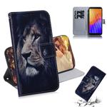For Huawei Y5P Colored Drawing Horizontal Flip Leather Case with Holder & Card Slot & Wallet(Lion)