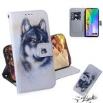 For Huawei Y6P Colored Drawing Horizontal Flip Leather Case with Holder & Card Slot & Wallet(White Wolf)