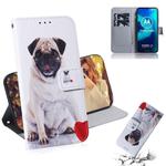 For Motorola Moto G8 Power Lite Colored Drawing Horizontal Flip Leather Case with Holder & Card Slot & Wallet(Pug)