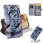 For Nokia 5.3 Colored Drawing Horizontal Flip Leather Case with Holder & Card Slot & Wallet(Tiger)