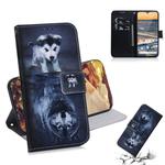 For Nokia 5.3 Colored Drawing Horizontal Flip Leather Case with Holder & Card Slot & Wallet(Wolf and Dog)