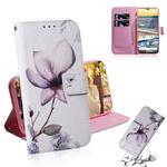 For Nokia 5.3 Colored Drawing Horizontal Flip Leather Case with Holder & Card Slot & Wallet(Magnolia Flower)