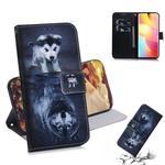 For Xiaomi Mi Note 10 Lite Colored Drawing Horizontal Flip Leather Case with Holder & Card Slot & Wallet(Wolf and Dog)