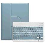 For iPad Air 2022 / iPad Pro 11 2021 Square Button 360 Degree Rotatable Bluetooth Keyboard Leather Case(Mist Blue)
