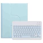For iPad Air 2022 / iPad Pro 11 2021 Square Button 360 Degree Rotatable Bluetooth Keyboard Leather Case(Sky Blue)