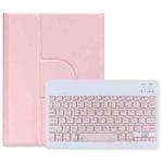 For iPad Air 2022 / iPad Pro 11 2021 Square Button 360 Degree Rotatable Bluetooth Keyboard Leather Case(Pink)