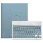 For iPad 10.2 2021 / Air 2019 Square Button 360 Degree Rotatable Bluetooth Keyboard Leather Case(Mist Blue)