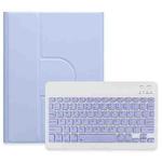 For iPad 10.2 2021 / Air 2019 Square Button 360 Degree Rotatable Bluetooth Keyboard Leather Case(Light Purple)