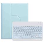 For iPad 10.2 2021 / Air 2019 Square Button 360 Degree Rotatable Bluetooth Keyboard Leather Case(Sky Blue)