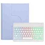 For iPad 10th Gen 10.9 2022 Three-color Backlight White 360 Degree Rotatable Bluetooth Keyboard Leather Case(Light Purple)