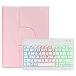 For iPad Air 2022 / iPad Pro 11 2021 Three-color Backlight White 360 Degree Rotatable Bluetooth Keyboard Leather Case(Pink)