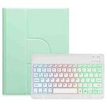 For iPad 10.2 2021 / Air 2019 Three-color Backlight White 360 Degree Rotatable Bluetooth Keyboard Leather Case(Mint Green)