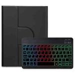 For iPad 10th Gen 10.9 2022 Three-color Backlight Black 360 Degree Rotatable Bluetooth Keyboard Leather Case(Black)